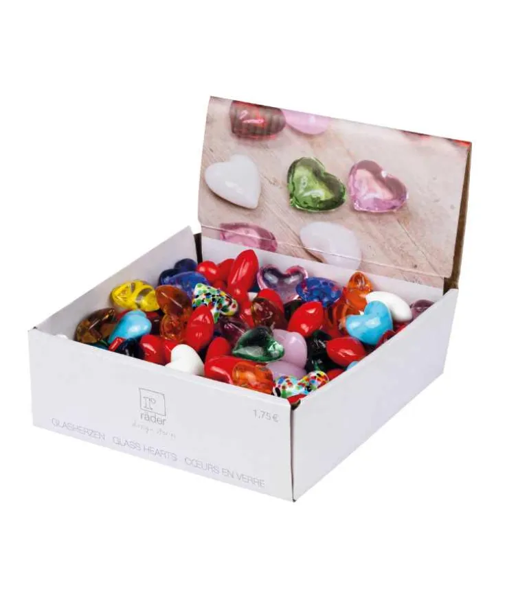 150 stk Glashjerter i forskellige farver