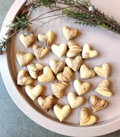 25 stk Hjerte i Oliventræ