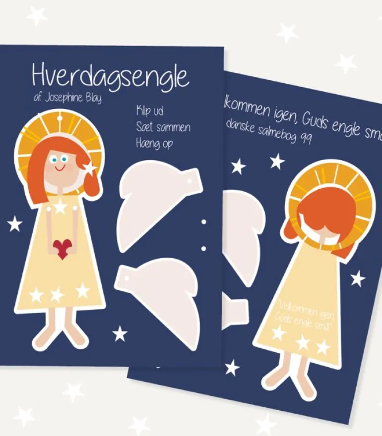 4 stk Hverdagsengle, Klip-ud-engle