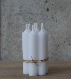 6 stk. Hvid bedelys, 11cm