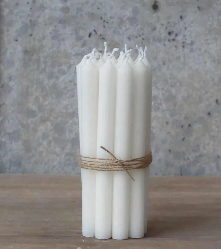 12 stk. Hvid kertelys, 13cm