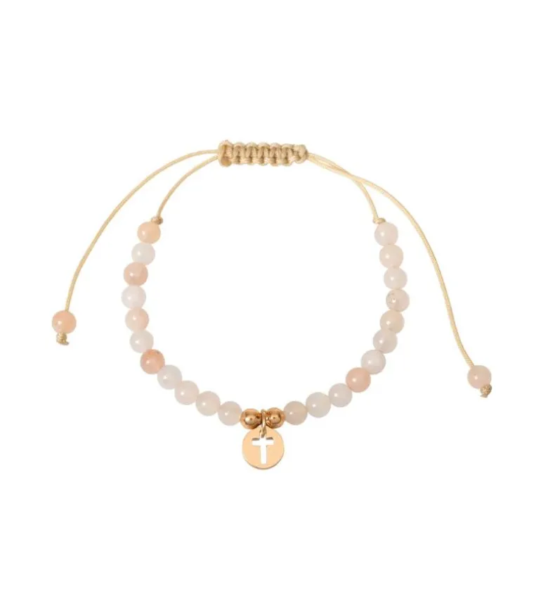 Armbånd med perler og korsvedhæng