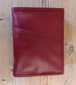 Bibelomslag m. lomme, bordeaux læder, Lille