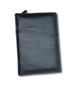 Bibelomslag med lomme, sort læder, Lille