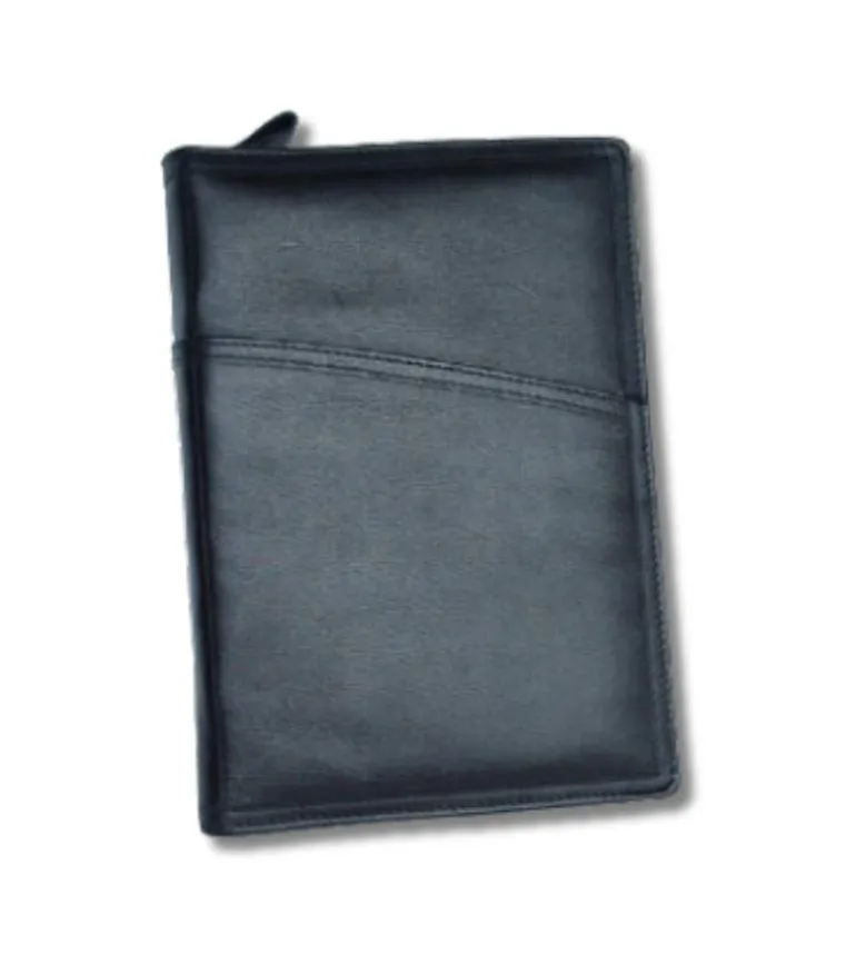 Bibelomslag med lomme, sort læder, Lille