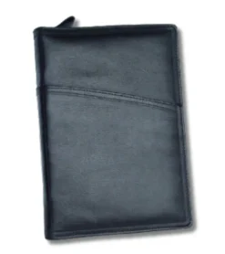 Bibelomslag med lomme, sort læder, hverdagsdansk 2024