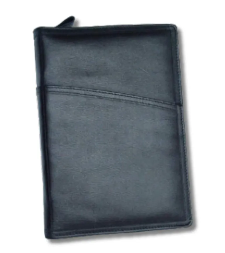 Bibelomslag med lomme, sort læder, hverdagsdansk 2024