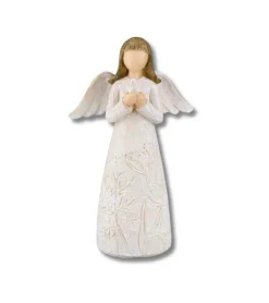 Blomster engel m. due, 16cm