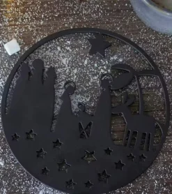 Bordskåner, Julekrybbe, sort metal