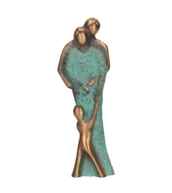 Bronze figur, Forældre og barn, 14,5 cm
