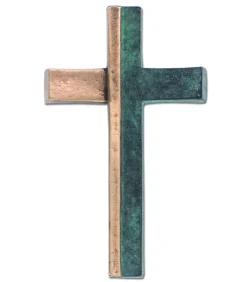 Bronze kors, grøn patineret