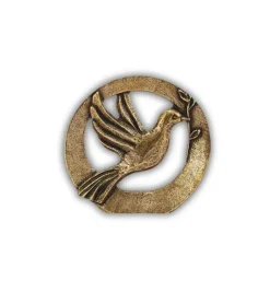 Bronzefigur med fredsdue