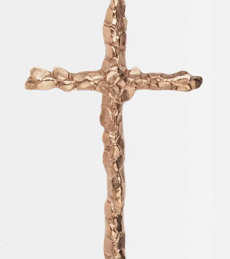 Bronzekors med blade, 12 cm