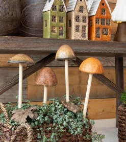 Brun Dekorations Svamp på pinde, 20 cm, Ass.