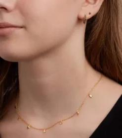 By Gabay, Halskæde med 8 små hjerter, guld