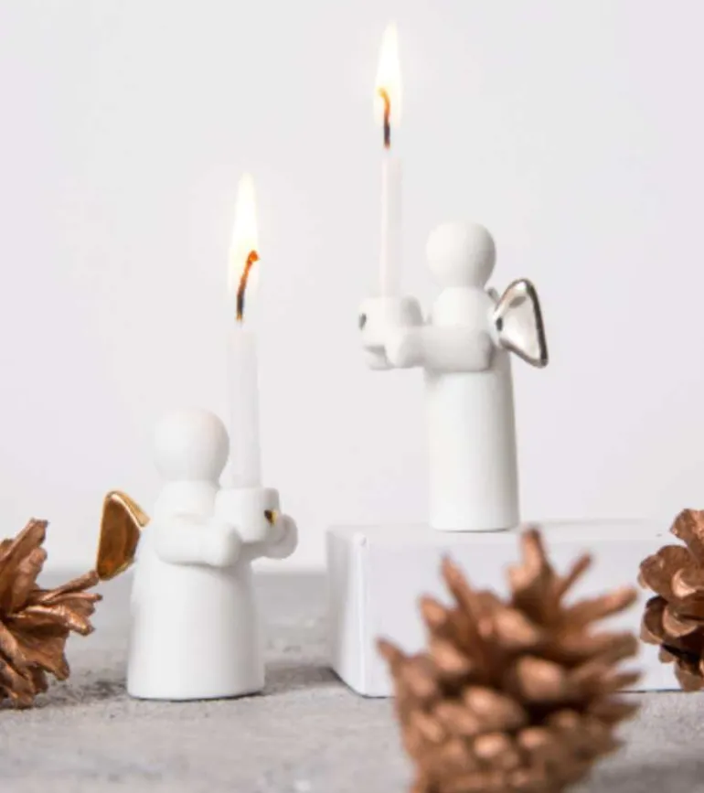 Engellysestage, sølv, H: 6 cm