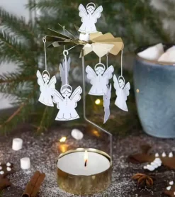 Englelysspil med hvide engle, Medium