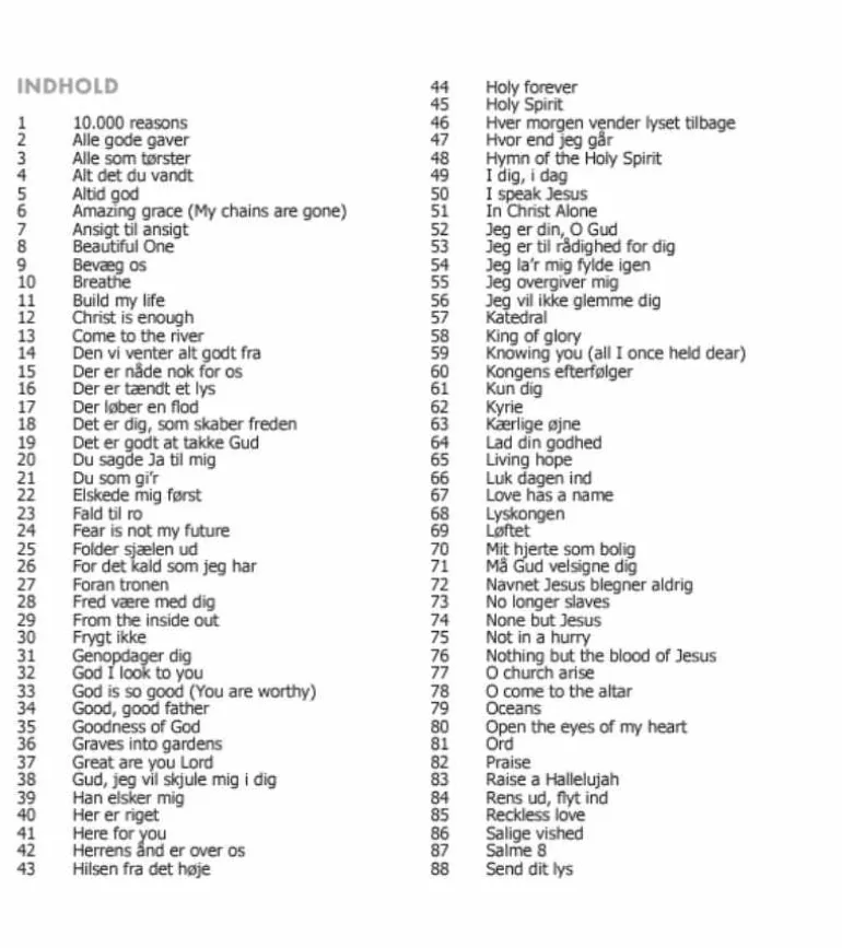Foran Tronen 3, Lovsangshæfte