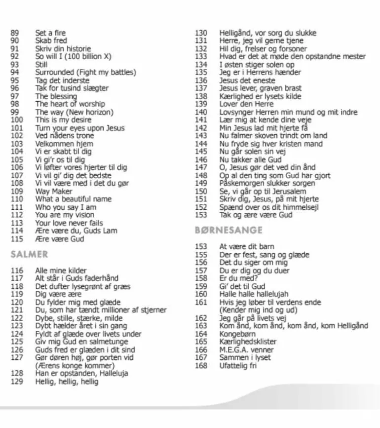 Foran Tronen 3, Lovsangshæfte