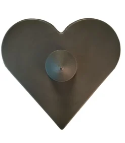 Gravvase udformet som hjerte i plast, 2 L vand, Grå