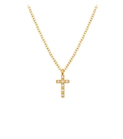 Guld Halskæde m. kors vedhæng