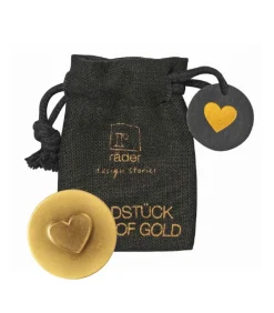 Guld Hjerte amulet i pose