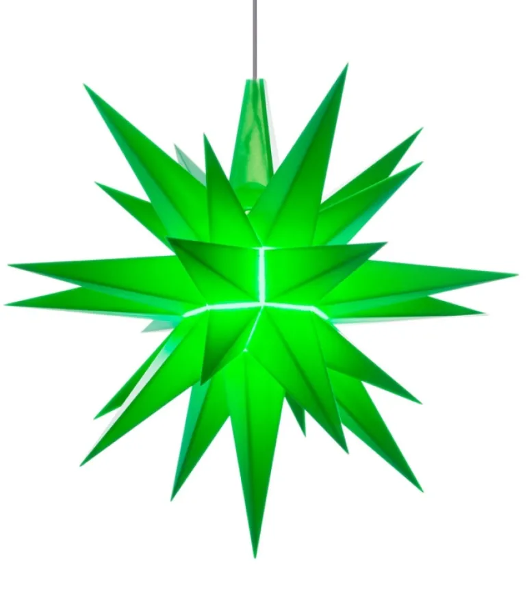 Herrnhuter Stjerne, Grøn, Plast, 13 cm LED