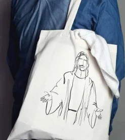 Hvid mulepose med Jesus