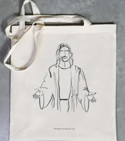 Hvid mulepose med Jesus