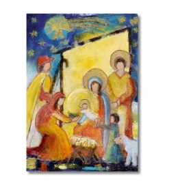 Jesus i krybben med hyrderne, Jule-Dobbeltkort med kuvert