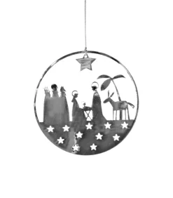 Julenat, krybbespils ophæng sølv