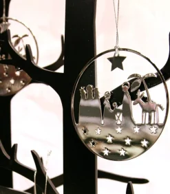 Julenat, krybbespils ophæng sølv