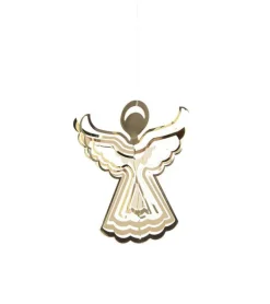 JuleOphæng, Engel, 3D, guld, 12 cm