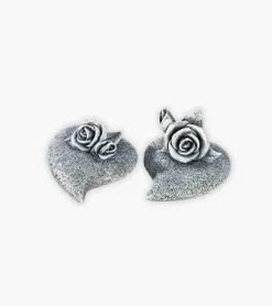 Kirkegårdspynt, 2 små hjerter med roser