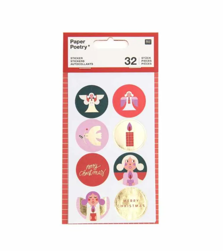 Klistermærke Sæt, Runde julemotiver