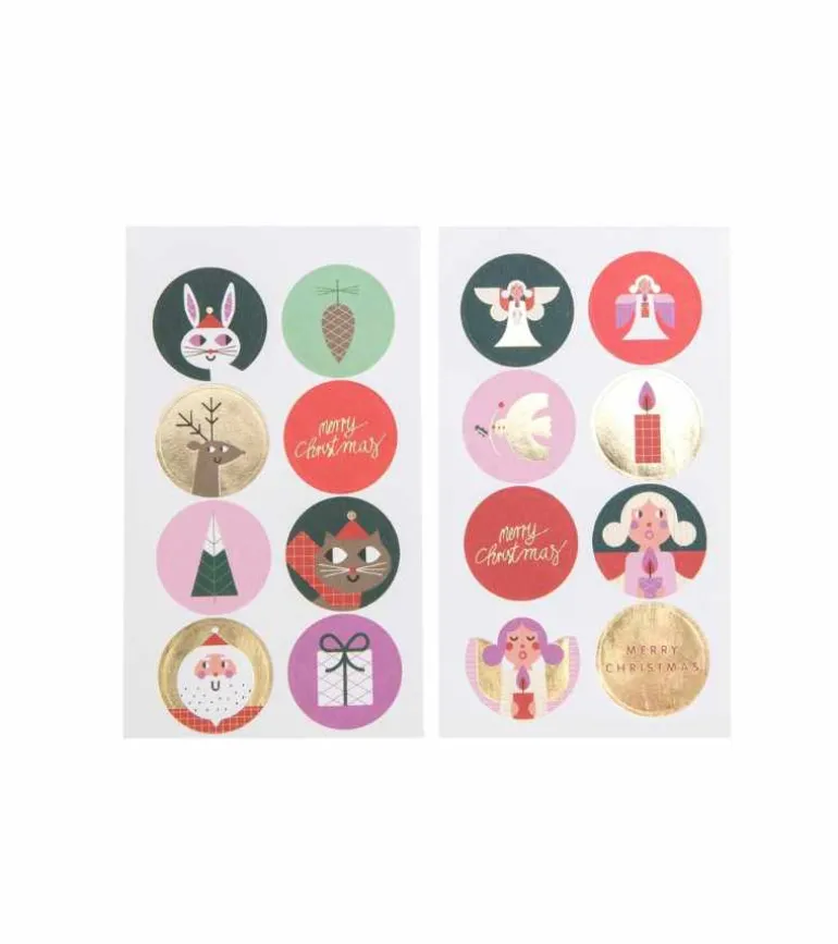Klistermærke Sæt, Runde julemotiver