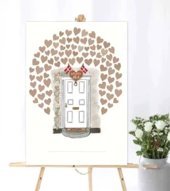 Kobberbryllup – Gæsteplakat med hjerter og æresport