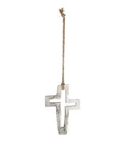 Kors med snor, aluminium, 19 cm
