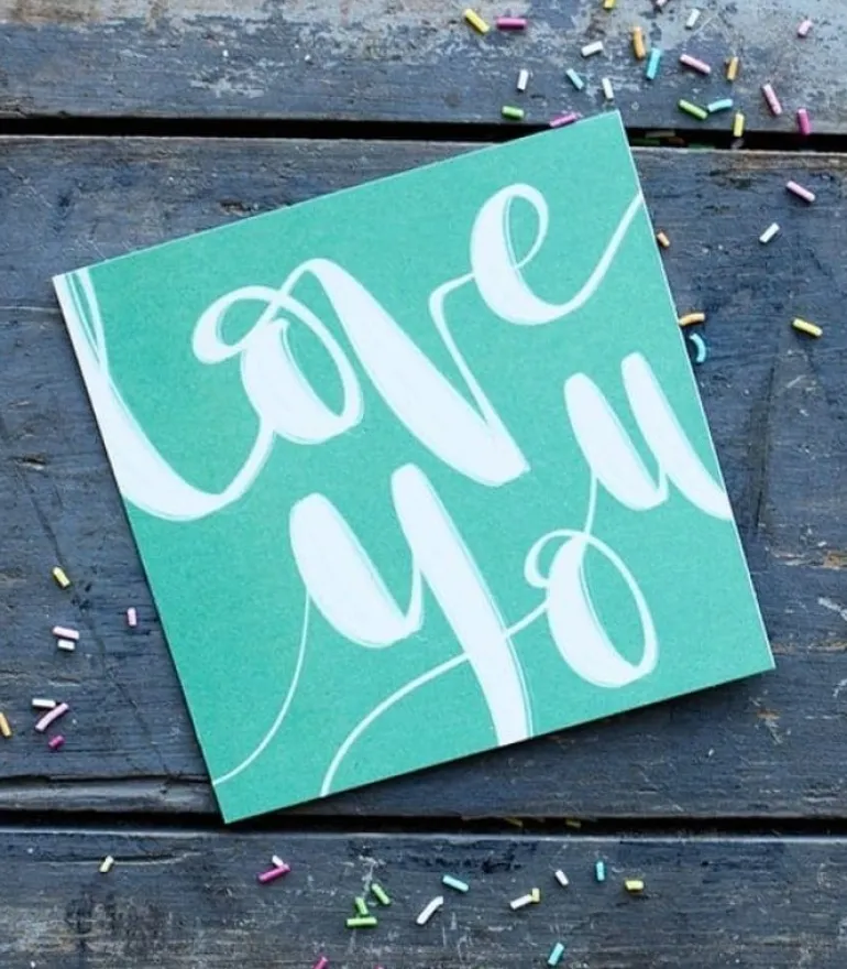 Kvadratisk Postkort: Love you