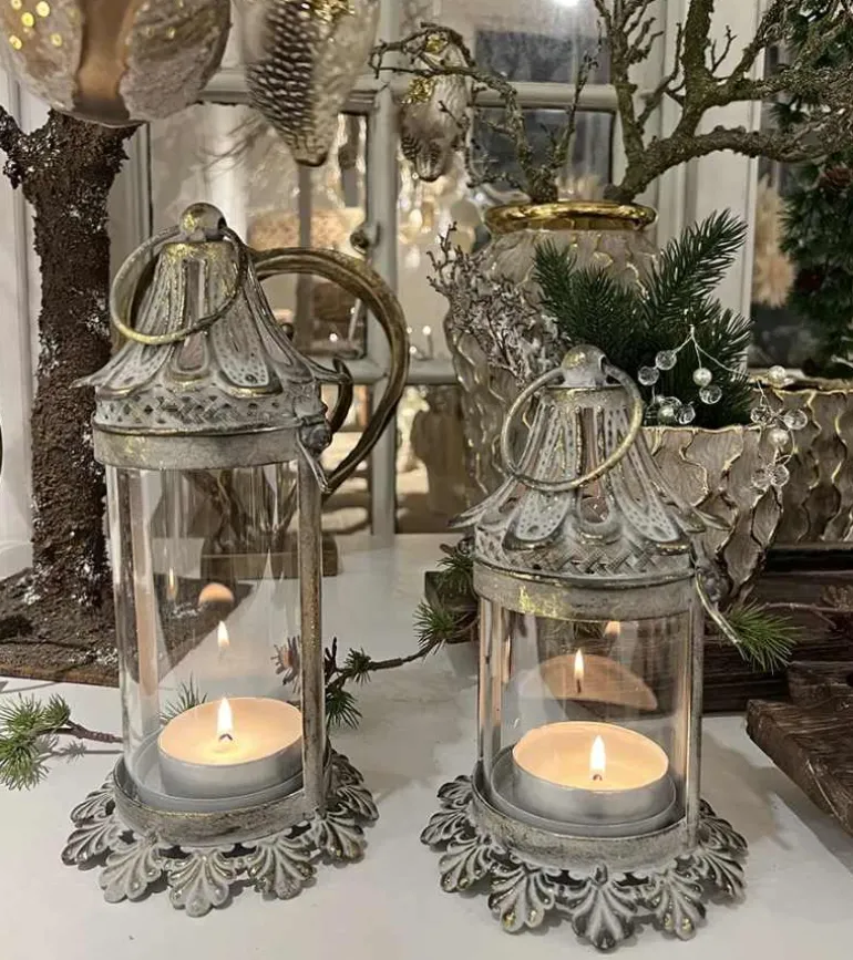 Lanterne, antik guld, 20cm