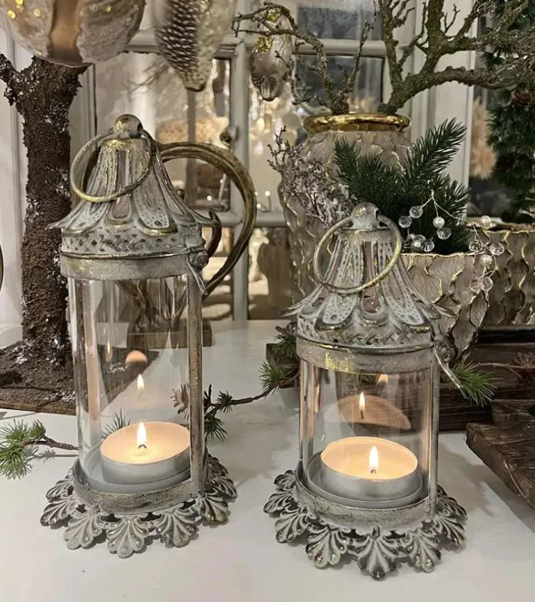 Lanterne, antik guld, 25cm