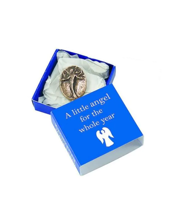 Lille engel lommeamulet i bronze