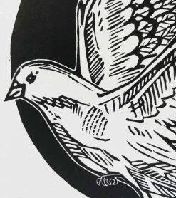 Linoleumstryk, Håbefugl, sort, A3 Plakat