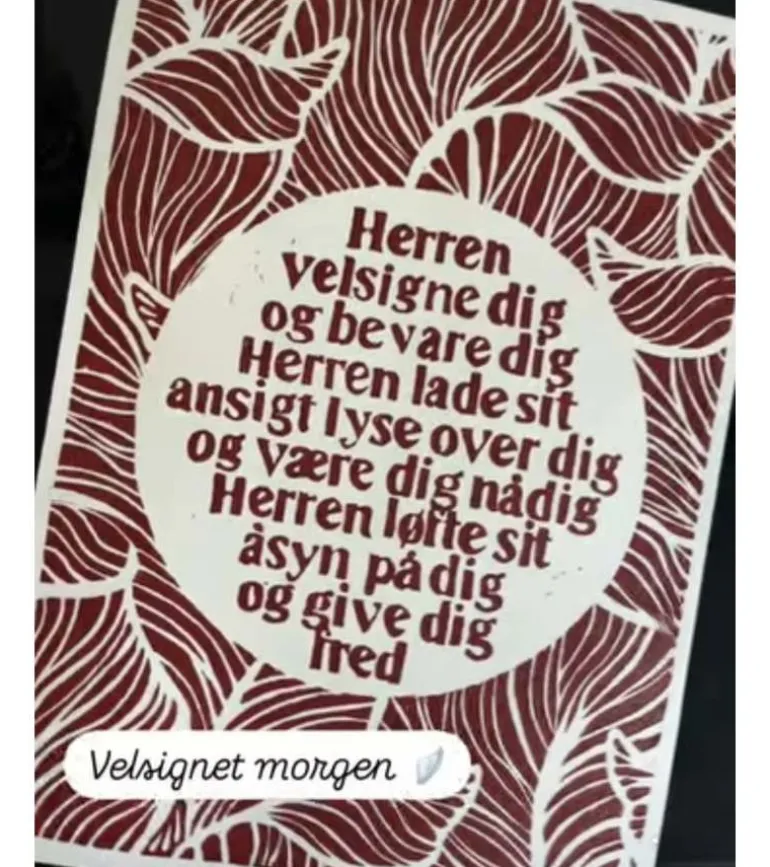 Linoleumstryk, Velsignelsen, A3 Plakat, rust-rød