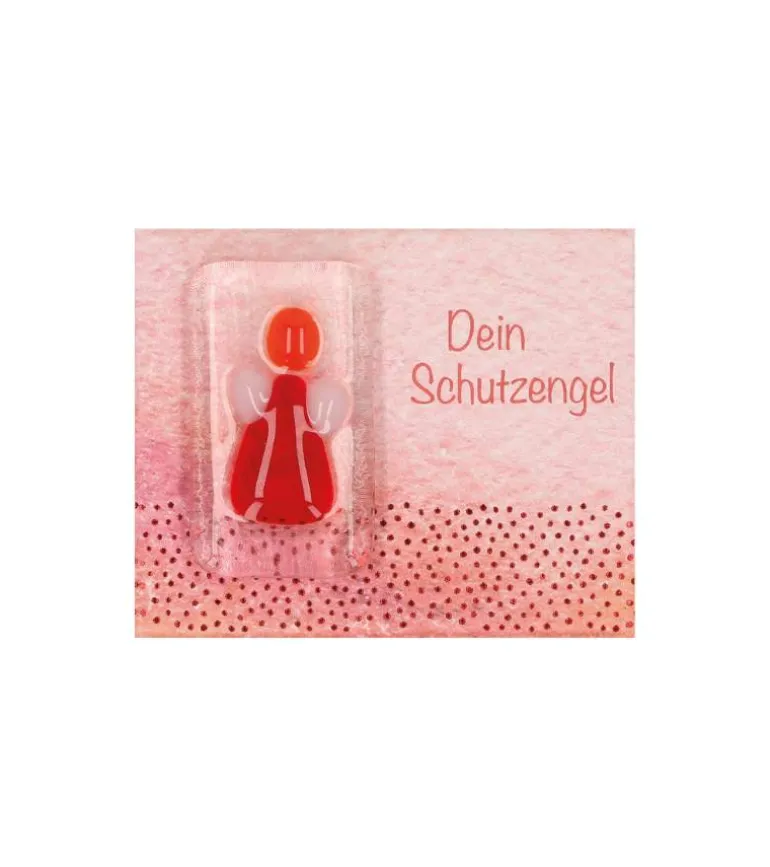 Lomme-kramme-engel i glas, Rød