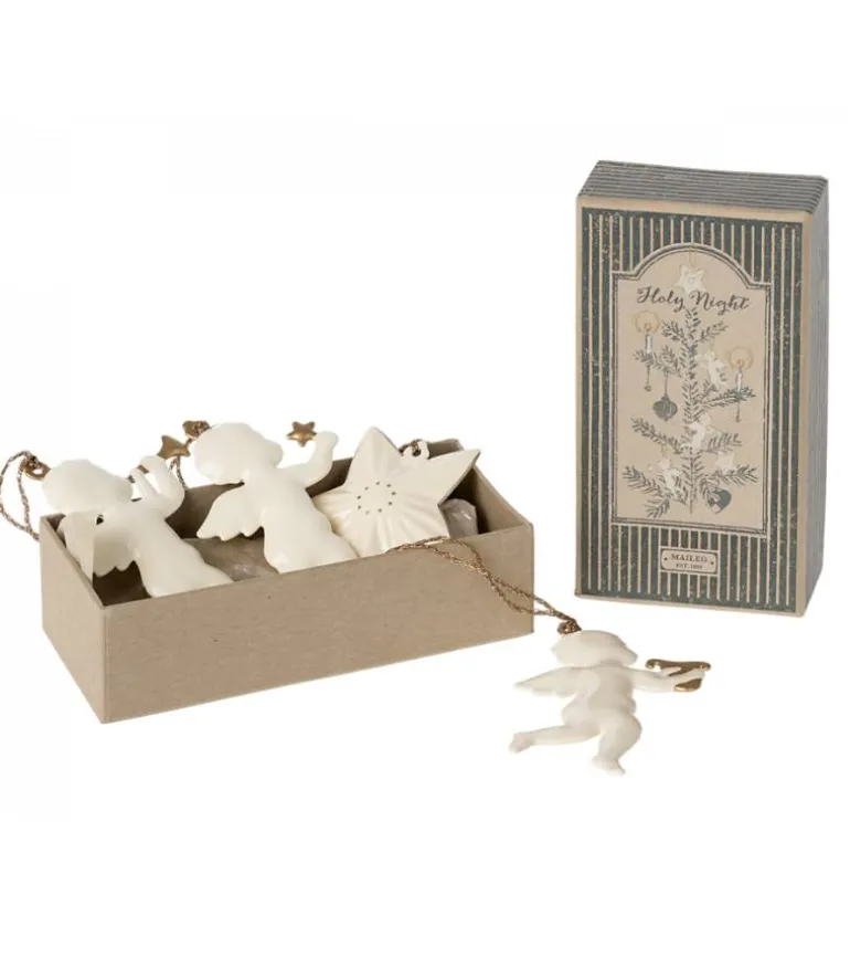 Maileg, O Holy Night, metal engle i æske