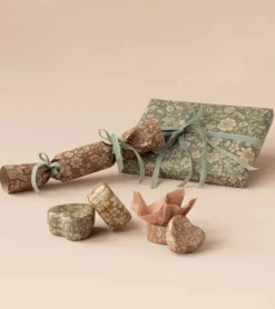 Metal hjerteæske, Blossom, sæt med 2 – Okker/Rosa, Maileg