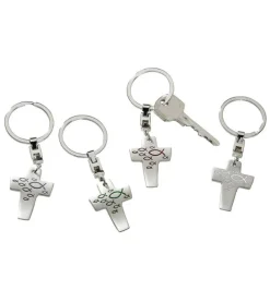 Nøglering, kors med fiskesymboler