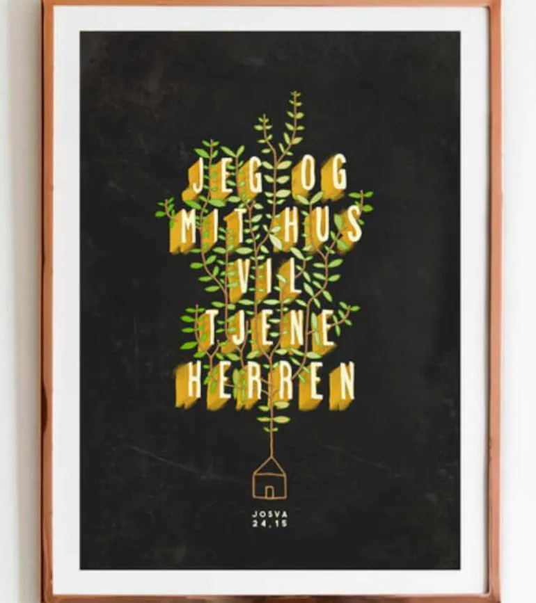Plakat: Jeg og mit hus vil tjene Herren