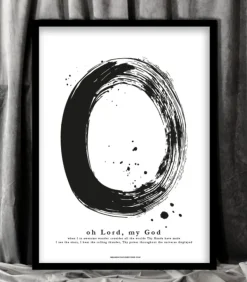 Poster med stort O: Oh Lord, my God, A3